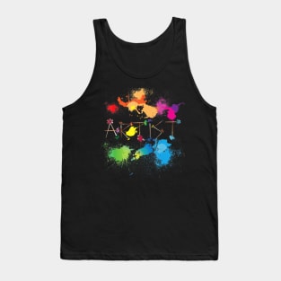 Artist Messy Painters Funny Paint Splatter Art Tank Top